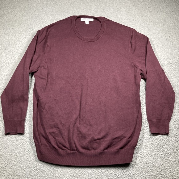 Amazon Essentials Sweater Mens 2XLT Burgundy Long Sleeve Pullover Casual Cotton - Picture 1 of 13